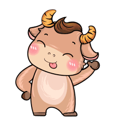 卡通小牛点赞牛逼厉害棒牛年动物动图gif