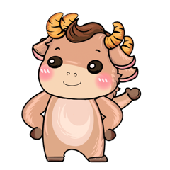 卡通小牛点赞牛逼厉害棒牛年动物动图gif