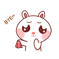 可爱兔子小白兔再见挥手表情包动图gif