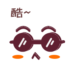 戴墨镜耍酷搞笑卡通五官表情包动图
