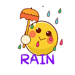 emoji表情笑脸下雨撑伞卡通表情包动图