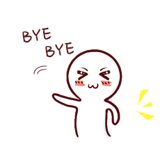 搞笑简约小人再见bye拜拜动态表情包