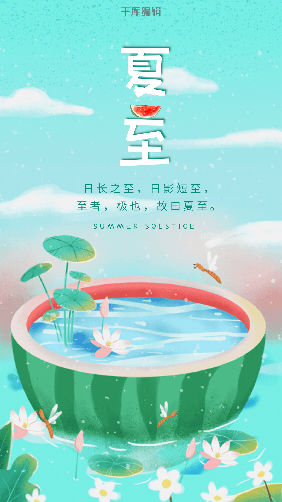 传统节气夏至清新海报