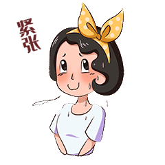 都市少女黄发带女孩冒汗紧张叹气表情包