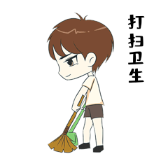 垃圾分类表情包17打扫卫生