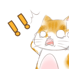 卡通猫动物惊讶震惊惊吓害怕吃惊表情包