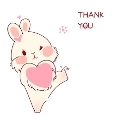 可爱的兔子比心感谢谢谢表情包