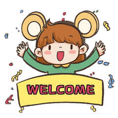 开学季小女孩欢迎条幅动图gif