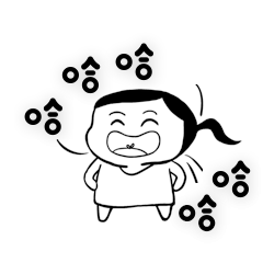 哈简笔画黑色线条小女孩表情包动图gif