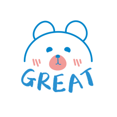 卡通简约很棒可爱贴纸小熊蓝色表情包