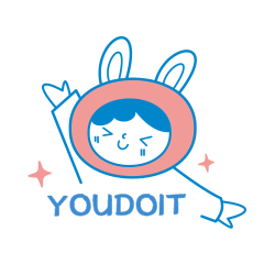 卡通你做到了可爱贴纸表扬蓝色表情包动图