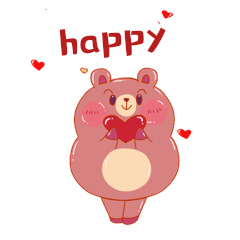 可爱卡通小熊开心表情包happy表情包