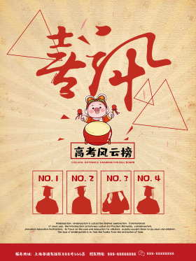 喜讯高考风云榜金榜题名海报展板背景