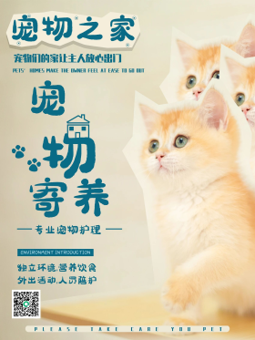 宠物寄养商业海报