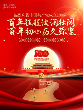 建党100周年百年诞辰大气背景海报
