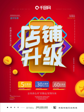 店面升级重装开业宣传海报