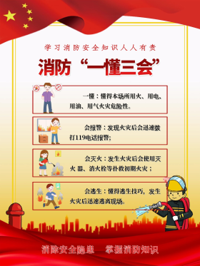 消防知识一懂三会海报