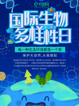 创意国际生物多样性日保护地球公益海报