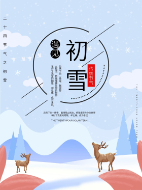 二十四节气初雪宣传海报