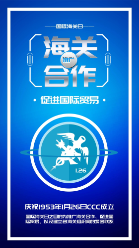 国际海关日国际合作国际进出口贸易海报配图