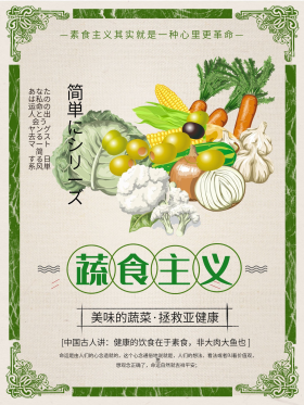 创意素食主义宣传海报
