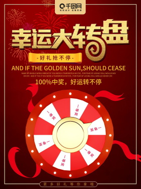 幸运大转盘活动送礼海报