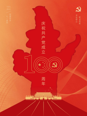 建党100周年庆海报