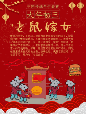 大年初三老鼠嫁女年俗故事海报