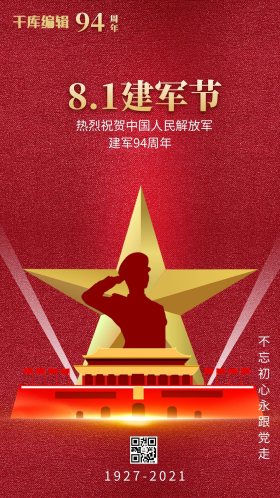 建军节创意大气红色海报