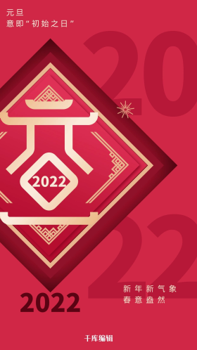红色2021元旦闪屏图片素材-红色2021元旦闪屏模板在线设计制作-千库