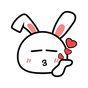 白色卡通可爱飞吻小白兔表情包
