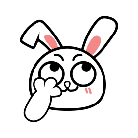 白色卡通可爱捂脸小白兔表情包