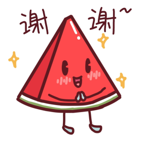 卡通西瓜各种表情表情包插画谢谢