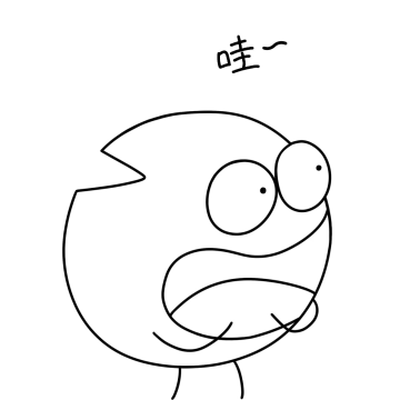 缺缺哇惊讶萌黑白漫画表情包简笔