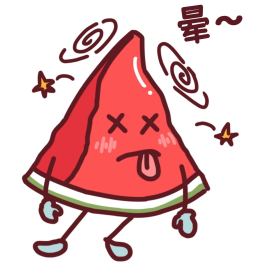 卡通西瓜各种表情晕表情包