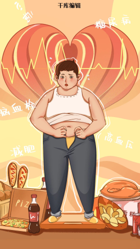 世界肥胖日手绘称体重减肥