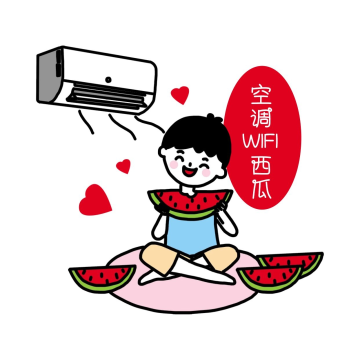 夏季吃西瓜男孩表情包