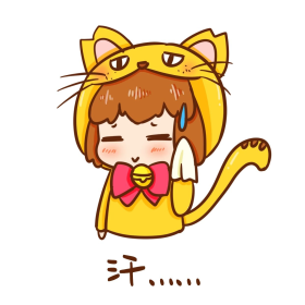 卡通猫耳少年汗颜表情包