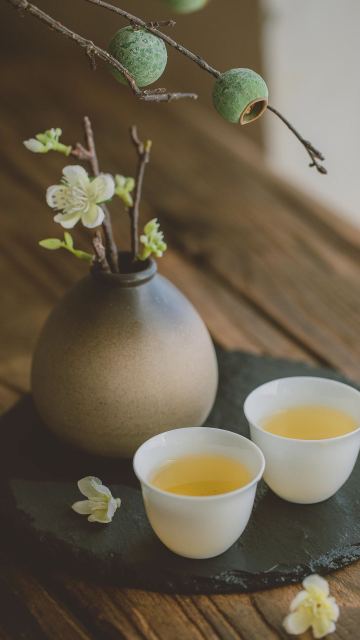 简约风格禅意茶水手机壁纸