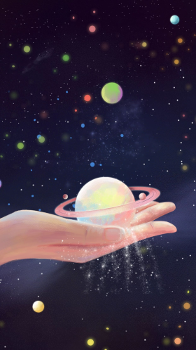 星球星空星星手宇宙恒星风景背景唯美治愈