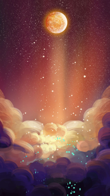 唯美治愈宇宙星空星星云朵天空云背景