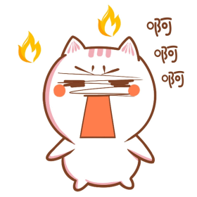 卡通可爱生气小猫表情