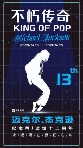 迈克尔杰克逊逝世十二周年世界巨星杰克逊海报