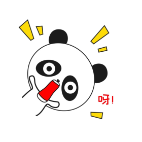 卡通小熊猫斜着惊讶张大嘴搞怪可爱表情包