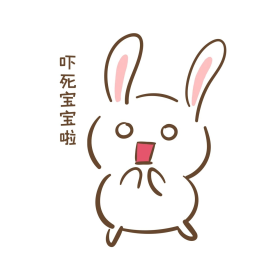 手绘卡通可爱小兔吓死宝宝表情包