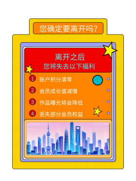 挽留离开会员用户权益弹窗浮窗