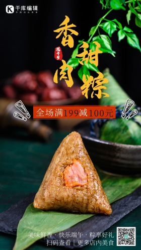 端午节肉粽摄影美图促销活动海报