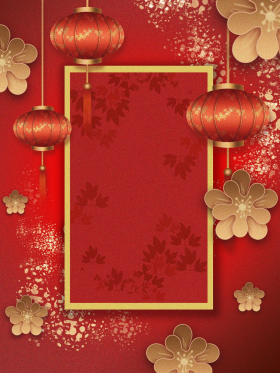 新年红色复古装饰春节喜庆背景