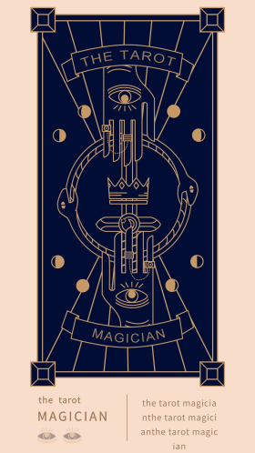 手机用图塔罗牌占卜手绘金色