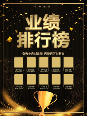 企业业绩排行榜海报图片素材-企业业绩排行榜海报模板在线设计制作-千